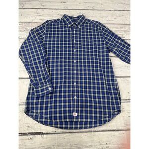 Vineyard Vines Shirt Mens Large Blue Plaid Slim Fit Murray Button Down